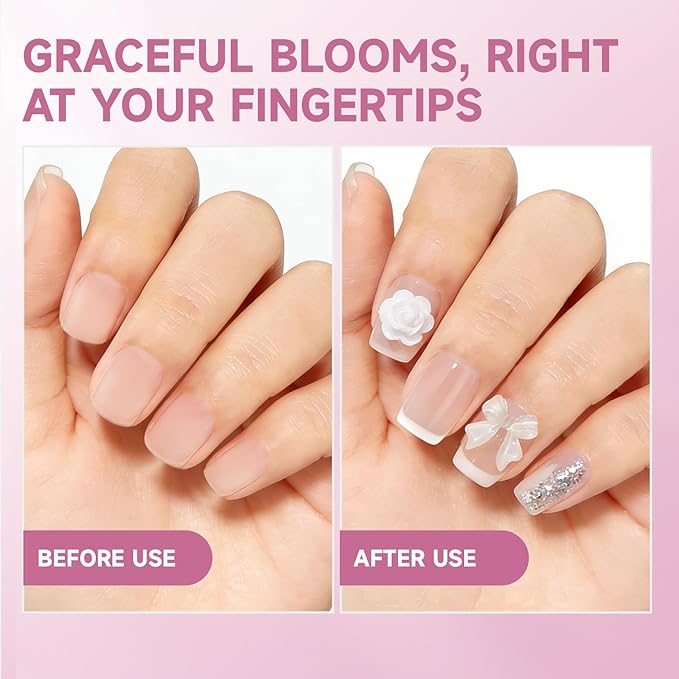 Buqikma 500PCS Short Nail Tips for Acrylic Nails - Clear False Short Artificial Tips for Manicure with Box（Pink Box with Tips）