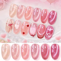 Born Pretty Pink Cat Magnetic Eye Gel Nail Polish Jelly Nude Soft Rose Pink Crystal Glass Magnetic Shimmer Glitter Nail Polish Salon Gel Manicure and Nail Art DIY at Home 7ML 6PCS