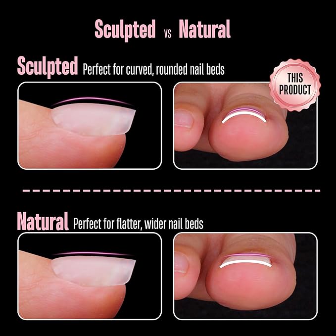 NOVO OVO Thick Sculpted Toe Nail Tips Long Tapered Square Press on, Wide Soak off Soft Gel False Toenail Extension, Clear Pre-applied Tip Primer & Base Coat, Full Cover Acrylic DIY 15 Sizes 360 pcs