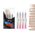 20PCS Nail Art Brushes Set, YIHUALE Push Contact Builder Nail Extension Gel Brush, Gel Polish Art Design Pen Painting Tools, Nail Art Liner Brush and Dotting Pen for Salon, DIY (Pink+purple, 4+16PCS)