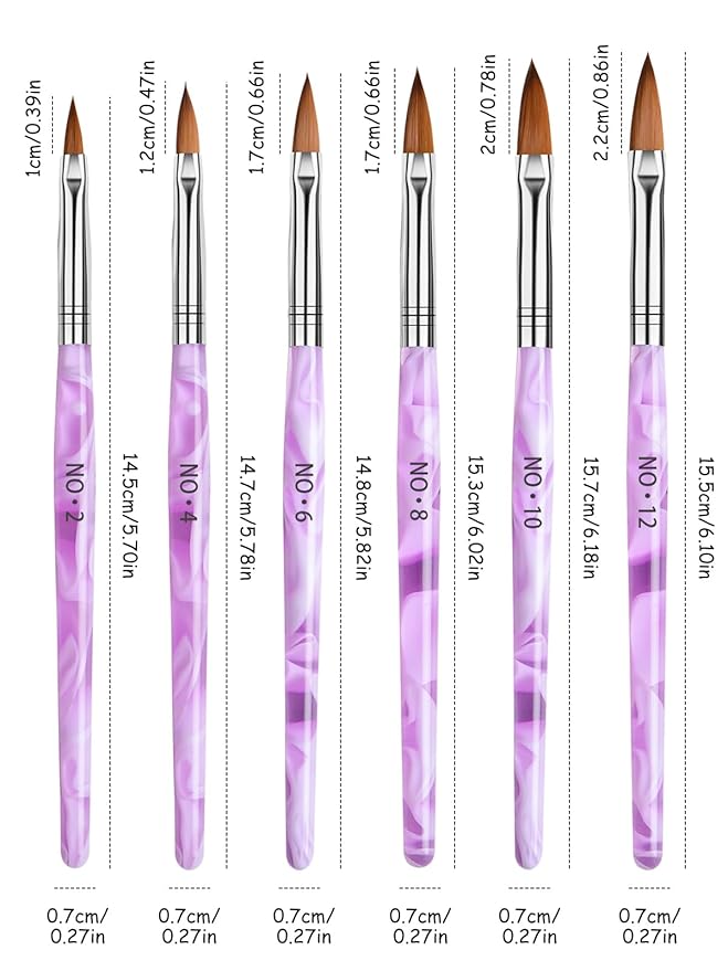 TOROKOM Acrylic Nail Brush and Dappen Dish Set, 6PCS Brush and 4PCS Glass Crystal Dish With Lid, UV Gel Nail Art Powder Liquid Cup Holder for Manicure