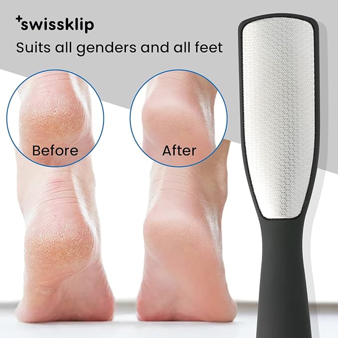 Swissker by Swissklip Foot File Callus Remover for Feet I A Perfect Heel Scraper for Cracked Heels I Luxurious Foot Scraper for Callus Removal and Dead Skin Remover for Feet (1 Pack)
