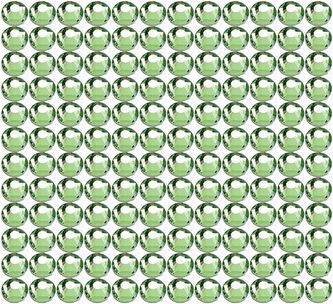 Onwon 1440 Pcs Crystal Flat Back Brilliant Round Rhinestones Glass Stones Glitter Gems Faux Diamond for Craft,Nail Art,Shoes,DIY Decorations (SS16 / 4mm, Light Green)