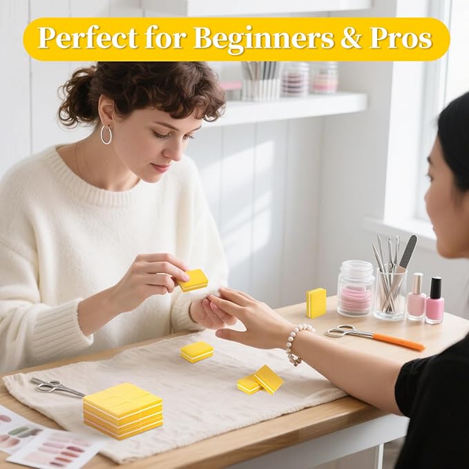 100 Mini Nail Buffers Block - 180/240 Grit Mini Buffing Block Fingernail Files Bulk Dual Grit Nail Files for Acrylic Gel Natural Nails Shaping Smoothing Manicure Pedicure Portable Nail Care Kit