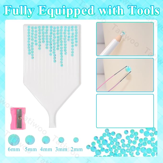 20000Pcs Sky Blue AB Flatback Jelly Resin Rhinestones for Bedazzling, Mix Sizes Crystal Rhinestones Gems, Sky Blue AB Gems Bedazzling for Crafting for DIY Face Makeup Crafts Tumblers