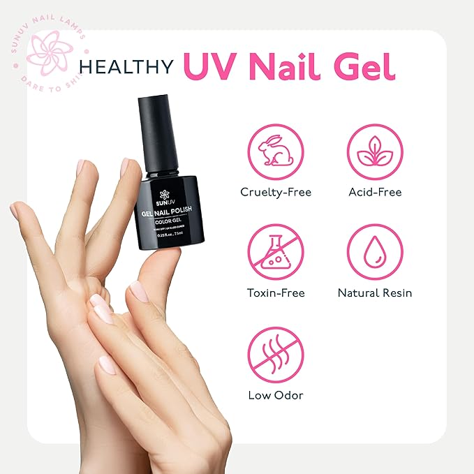 SUNUV Gel Nail Polish Kit with UV Light, 23 Pcs Gel Nail Kit Four Season, 12 Colors Polish Set with Base Glossy Top Coat, Manicure Tools Home Salon Gift for Women Teens Girls, Starter Kit