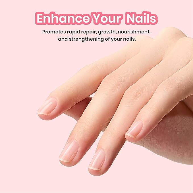 Beetles Nail Strengthener, Air Dry Pink Neutral Nail Polish Strengthener and Growth Nail Growth Treatment Nail Strengthener for Thin Nails and Growth