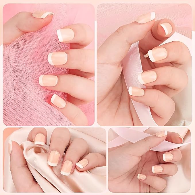 French Tip Nail Stamp Set, Clear Silicone Nails Stamping Jelly Stamper with Scraper & 6Pcs Double Head Nail Art Brushes for DIY& Salon Manicure Art