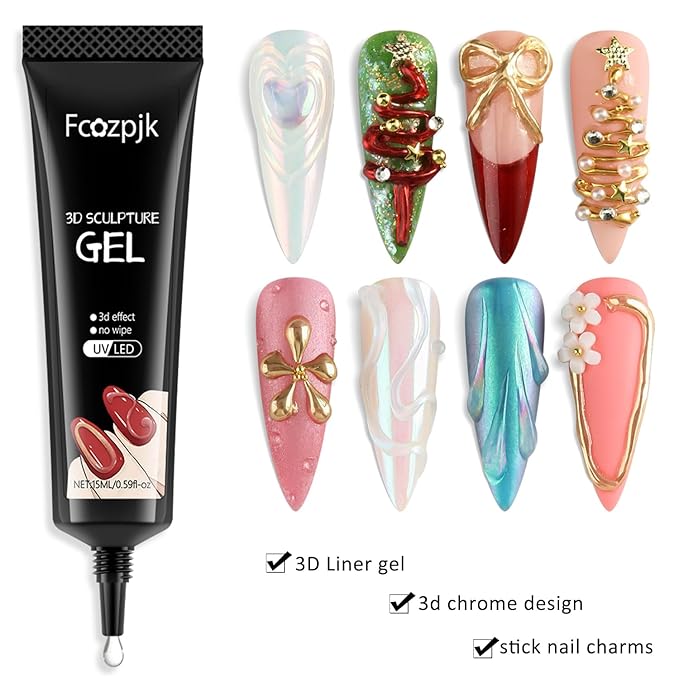 30g Solid Builder Gel For Nails and 15g Liner Gel Polish, Clear Non-sticky Hard Gel for Nail with Silicone Carving Pen 3D Sculpting Gel Building Gel Nail Extension Gel Nail Salon Supplies