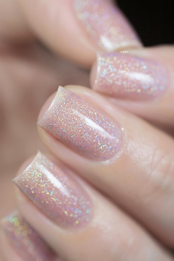 ILNP Sandy Baby - Peach Beige Holographic Sheer Jelly Nail Polish
