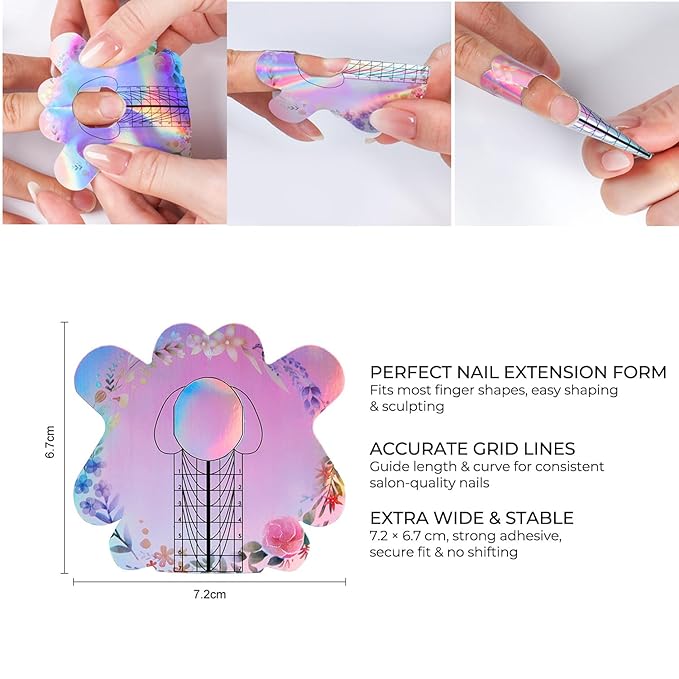 Acrylic Nail Kit with Monomer Liquid – 4 Colors Powder, Brush, Crystal Cup, Nail Forms & File | All-in-One Acrylic Extension Set for Beginners & Professionals