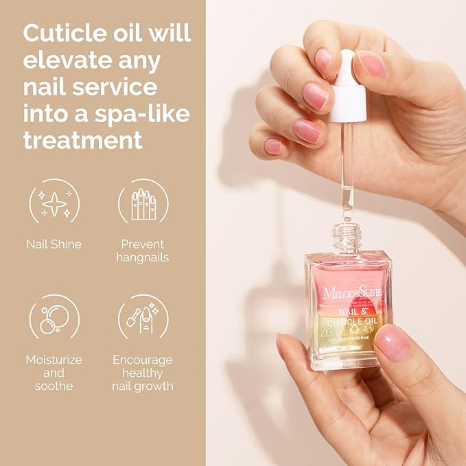 MelodySusie 15ML Cuticle Oil,Nail Strengthener with Jojobal & Vitamin E,Nail Growth that Repairs Cuticles & Promotes,Moisturizes & Conditions Dry Skin,Rose