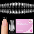 Beetles Tipex Lite Pre-Built Apex Gel Nail Tips, Coffin Short, 256pcs Value Pack, 16 Sizes, Flat-Nail Friendly Acrylic Tips for Natural Nail Beds, Easy for Beginner DIY