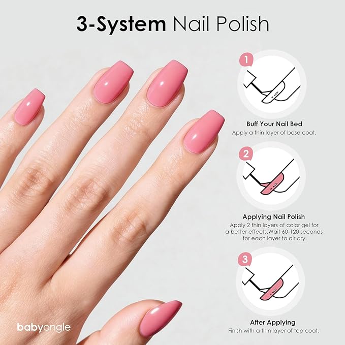 Pink Nail Polish, 14 ML Quick Dry Nail Polish for Nail Art DIY Manicure at Home, Chip Resistant Nail Lacquer for Nail Art Varnish, Long Lasting, BOG107