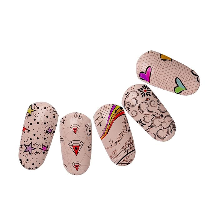Mezerdoo 10pcs Nail Art Stamping Plate Skull Flower Mixed DIY Nails Image Stamp Stamping Plates Manicure Template for UV Gel Polish Painting