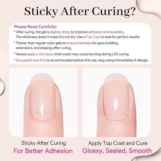 Builder Nail Gel Polish, 8-in-One Building Strengthener Apex Enhancement Extension Hard Jelly Nude Gel Polish LED Lamp Cured Rubber Base Coat for DIY Manicure Home Beauty Gifts for Women