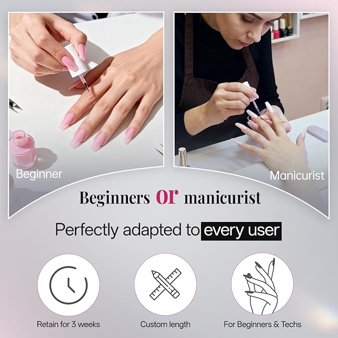 krofaue French Nail Tips - Acrylic Soft Gel False Tips 500PCS Half Cover Square Fake Nails for Women Half Matte French Tip Press on Nails 10 Sizes