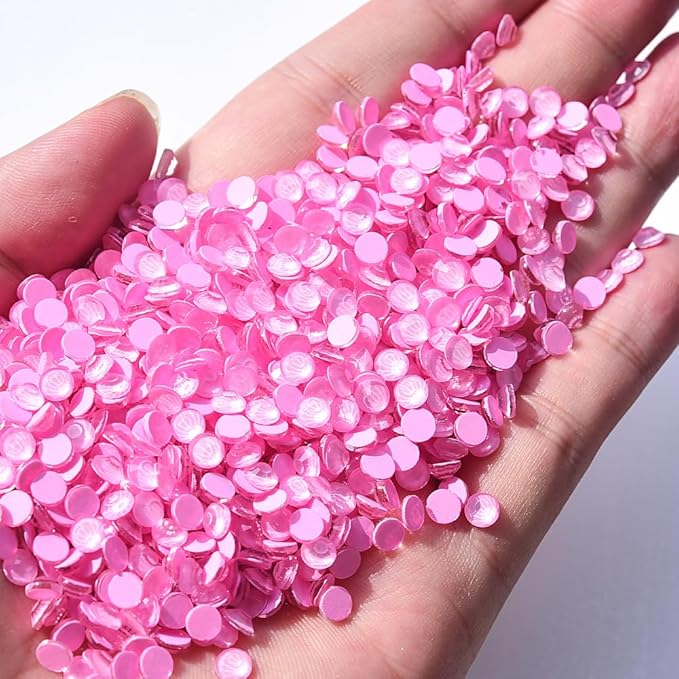 Blinginbox Flatback Rhinestones Round Gems, 1440pcs Luminous Series Glass Stones Neon Gems Non Hotfix Crystal Rhinestones for Nail Charms Crafts Clothes Tumblers,Lt.Pink Neon,SS16.