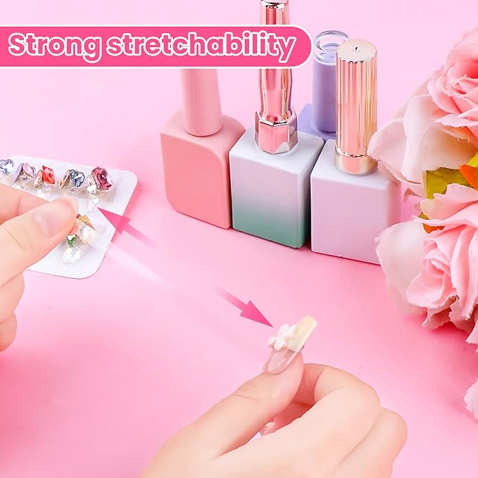 BQAN 12 Sheets Double Sided Nail Tape for Press On Nails, Clear Adhesive Mounting Tapes for Fake Nail Storage/Nails Design Display/Manicure Packaging Organize（Upgraded）