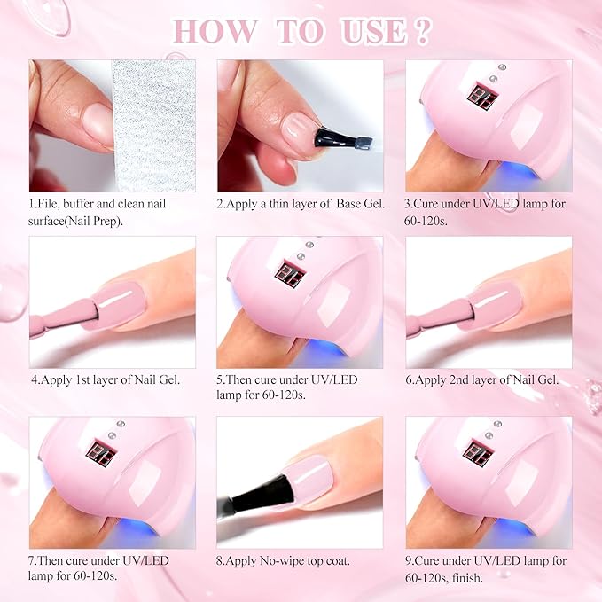 MTSSII Sheer Crytal Gel Nail Polish Set Jelly Gel Polish Kit 6 Colors Translucent Pink Blue Orange UV Nail Polish Glass Gel Polish Neutral Soak off Manicure Kit