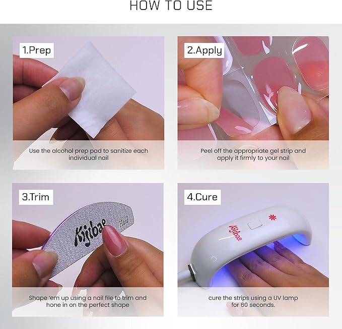 Semi Cured Gel Polish Strips | 24pc UV LED Required Wraps | Gift Peel and Stick Nails | Coquette DIY Home Manicure | Press On Alternative (Star Girl)