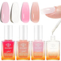 modelones Nail Strengthener Kits Milky White Glitter Pink Nude Nail Polish Sets Nail Repair for Damaged Nails Strengthener and Growth for Thin Weak & Damaged Nail Care Kit for Women 4 Pcs Gifts Sets