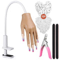 Practice Hand for Acrylic Nails: Nail Tips Won't Fall off Fake Hand for Nail Practice - Flexible Practice Nail Hand With 200PCS Nail Tips for Beginners Salon