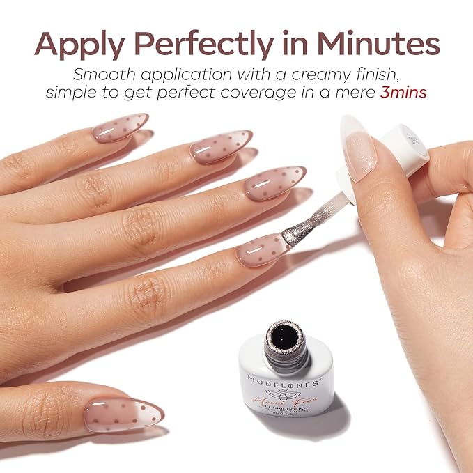 modelones Jelly Gel Nail Polish Set,Cat Eye Gel Polish Nude Brown White Jelly Neutral Skin Tone Hema Free 6 Colors Wedding Gel Polish Set Sheer Transparent Effect DIY French Nail Art Gifts for Women