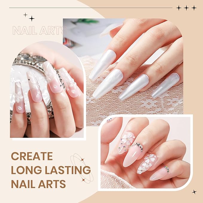 3D Sculpting Gel for Nail Art, 60g Large Capacity Pearl White Hard Solid Builder Gel for Nails Art Non-Sticky Hand for Carving Extension with Chrome Powder Home DIY Manicure
