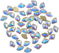 AD Beads Top Czech AB Crystal Flatback Rhinestone Nail Art Decoration Multi Shape (S23 Sector 4x6mm, 50 Pcs)