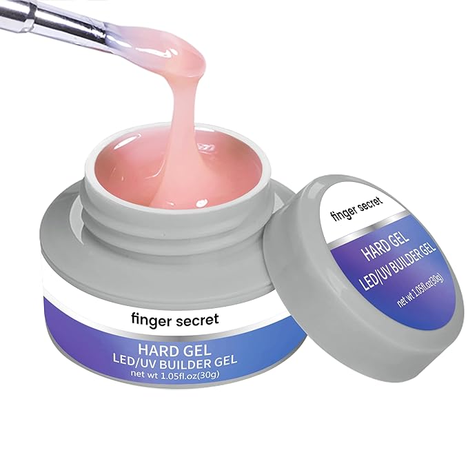 Hard Gel Builder Gel for Nails Durable Strong Long-lasting Nude 3D Sculpting Nail Extension Nail Builder Kit 1.05oz (nude, 1fl.oz)