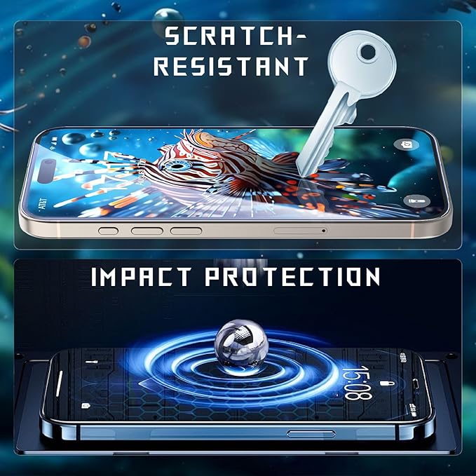 Screen Protector for iPhone14Pro05 HD Tempered Glass Film Optional,with Install Frame, 10H+ Hardness Shatterproof Scratch Resistant Durable