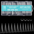 Long Stiletto Nail Tips, 240Pcs Half Cover Soft Gel Nail Tips Pre-shaped 2XL Shape Clear Acrylic False Nail Fake Nail Extension Press On for Salon Home DIY 12 Sizes