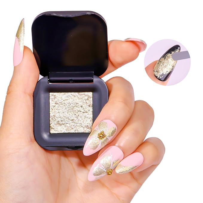 Makartt 3D Sculpting Gel for Nail Art: No Wipe UV Texture Gel, 5g Gold Fairy Aurora Powder Glitter Mud for Nails & Charms
