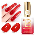 Beetles Ruby Cherry Jelly Red Gel Nail Polish - 15ML Neutral Jelly Red Sheer Gel Nail Polish Translucent Effect Soak Off UV LED French Nail Art Salon DIY Manicure Gift for Women