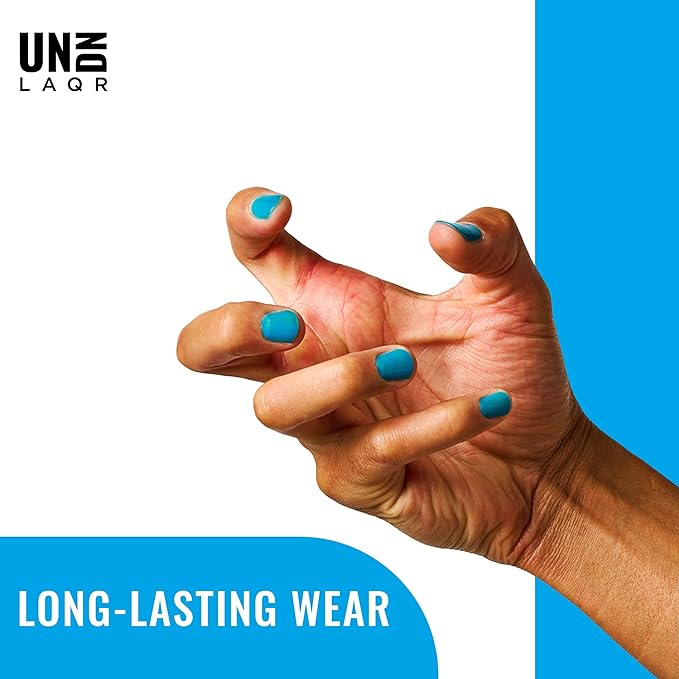 UNDN Vegan Nail Polish - Acid Washed - Jelly Bright Blue Nail Polish for Women and Men - Long Lasting, Durable Finish - Cruelty Free - 0.5 oz