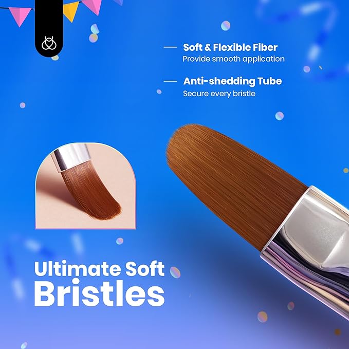 Beetles Gel Polish Nail Art Brushes, 6 Pcs Fingernail Art Design Pens, Dotting Pen Clean Up Liner French Nail Brush Set, Wood Alloy Handle, DIY Manicure Tools Gift for Women