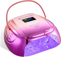 Makartt UV Nail Lamp – 30W Fast Curing UV Light with Handle Rechargeable Cordless Nail Dryer for Gel Polish with 45 Beads Dual Lights 4 Timers LCD Smart Sensor for Nail Art Design(Gradient Purple)