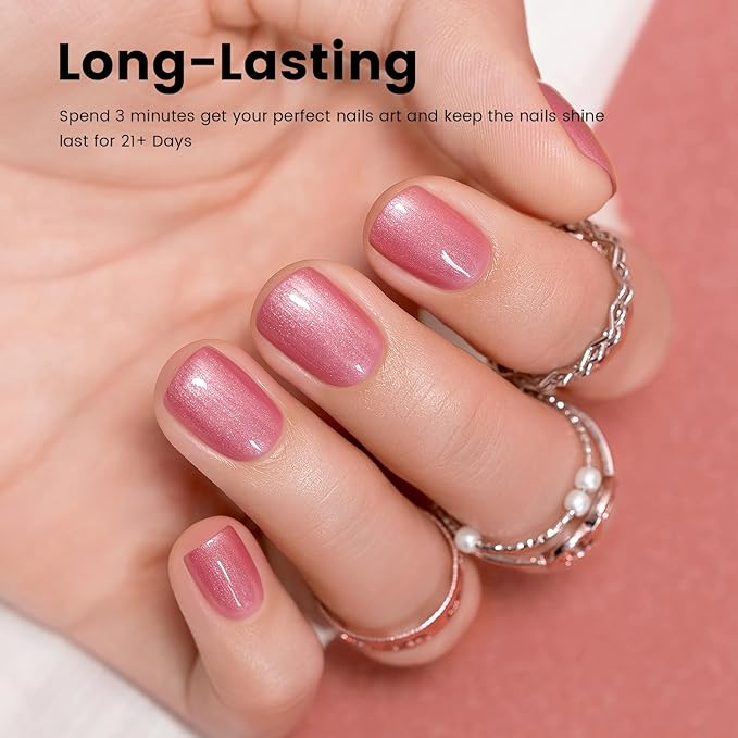 RARJSM Nude Glitter Gel Nail Polish Rose Gold Metallic Dark Dirty Pink with Silver Pearl Finish Shimmer Gel Polish 15ml UV LED Soak Off Soft Color Home Salon French Manicure Varnish Curing Requires