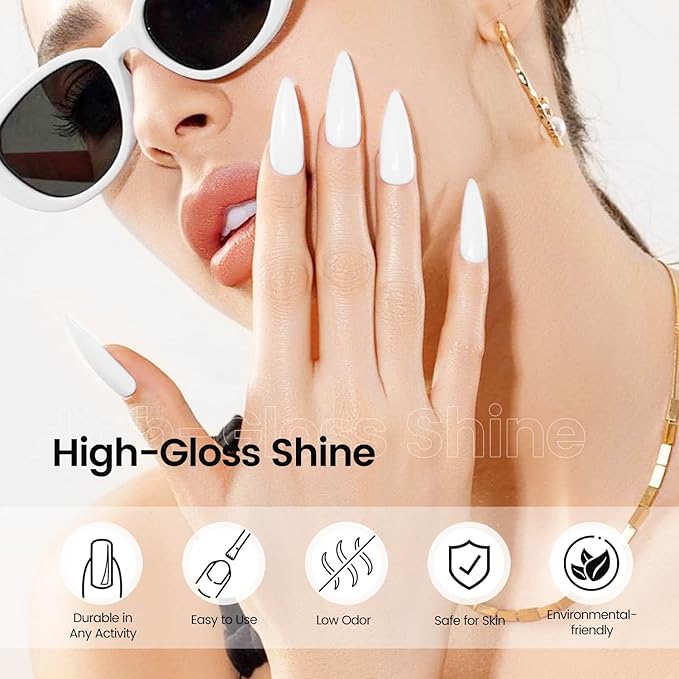 JODSONE 16.5ml Gel Nail Polish White Need U V Lamp Curing for Home Salon Nail Art DIY