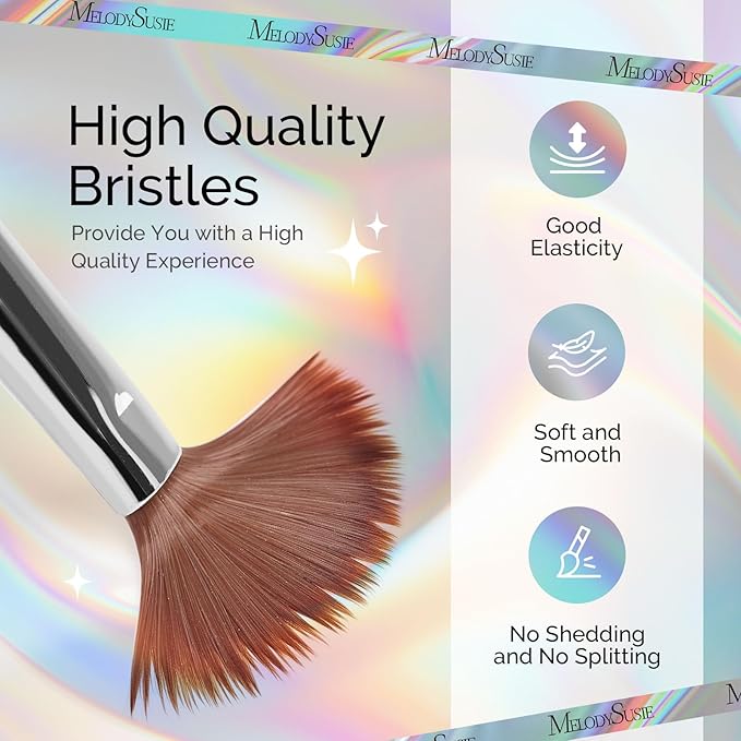 MelodySusie 4-Piece Acrylic Nail Brush Set - Sizes 8/12/14/16 for Acrylic Application, Powder Extension & 3D Nail Carving