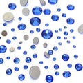 SAPPHIRE (206) blue 144 pcs Swarovski 2058/2088 Crystal Flatbacks blue rhinestones nail art mixed with Sizes ss5, ss7, ss9, ss12, ss16, ss20, ss30