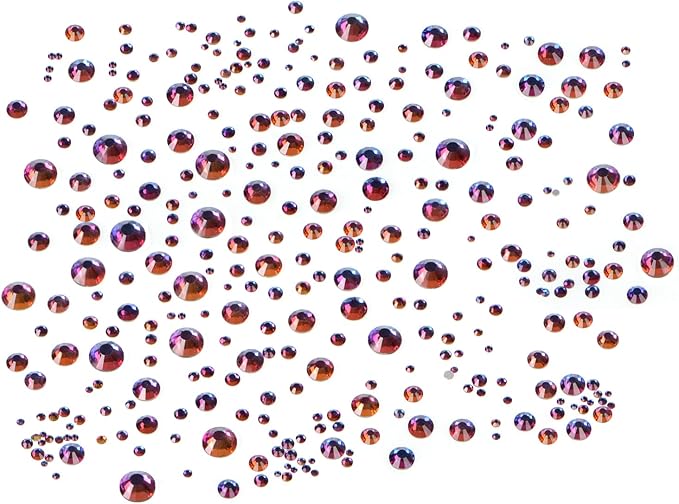 Bymitel 5000 Pieces 6 Mixed Sizes Glue Fix on Glass Rhinestones Round Crystal Gems Flatback for DIY Jewelry Making with one Picking Pen(6-Sizes 5000PCS, Blue Volcanic)