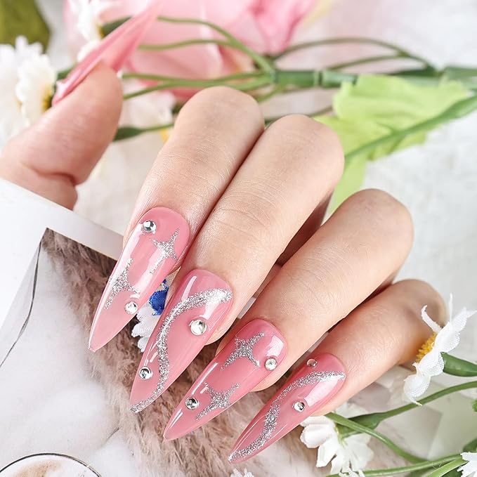 JODSONE Glitter Silver Swirl Nail Art Liner Gel Polish,10ml Classic Color 3D Nail Art Pens Effect Nail Print Design with Thin Brush for French Tips Manicure Painting DIY at Home - LX02