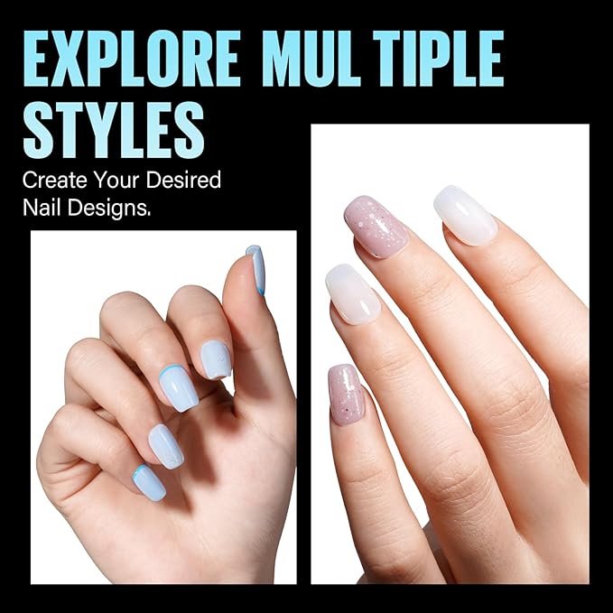 TOMICCA Extra Short Square Nail Tips,15 Sizes 240Pcs Squoval Fake Nails Half Matte Acrylic Gel Nail Tips Full Cover False Nails for Nail Extension Home DIY Salon