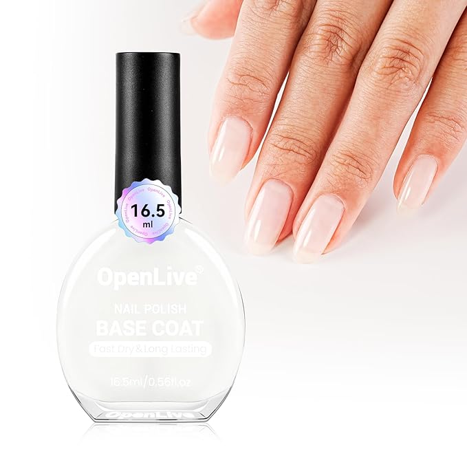 Base Coat Nail Polish Milky White Regular Nail Polish Enhances Natural Look, Quick Air Dry for Women Salon DIY Nail Art