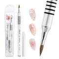 PANA 3D Kolinsky Nail Art Brush - Silver Non-Slip Handle, Size 4 - Acrylic Nail Art Sculpture Brush for Manicures Pedicure Salon Professional or Beginner