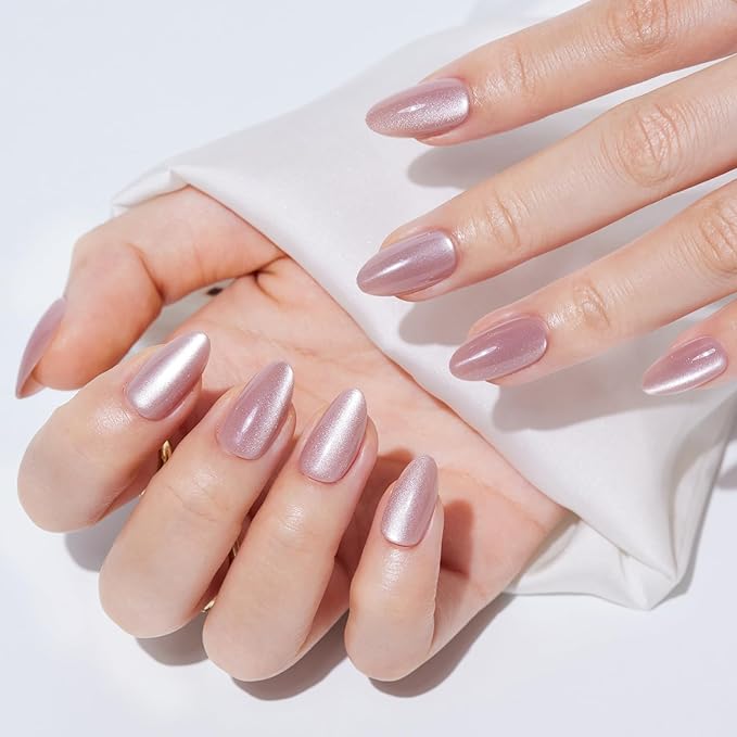 Press On Nails Almond Short - Findigit Opaque Fake Nails On With Nail Glue, False Nails, Natural Fit Reusable Stick On Nail| Salon Quality | 16 Sizes - 32 Nails