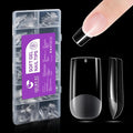 Gelike EC Soft Gel Full Cover Nail Tips Kit for Soak Off Nail Extensions, 552 Pcs Clear Medium Square Gelly Tips Pre-Buff PMMA False Press on Nail Tips, 12 Sizes