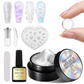 3D Gel Nail Art Kit-Pearl White Solid Builder Gel for Nails 3D Sculpting Carving Building Modeling Hard Extension for Beginner DIY Salon at Home Cured Needed